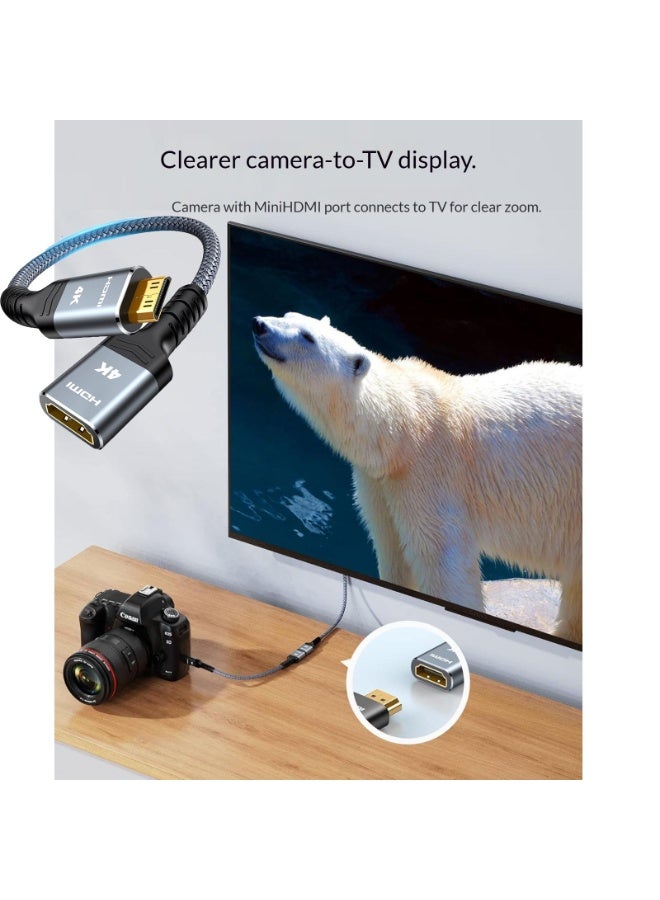 محول Micro HDMI إلى HDMI رمادي اللون، كابل محول Micro HDMI ذكر إلى HDMI أنثى، يدعم دقة 4K@60Hz HDR 3D Dolby 18Gbps، متوافق مع الأجهزة اللوحية وأجهزة الكمبيوتر المحمولة وأجهزة التلفزيون وأجهزة الكمبيوتر المكتبية وأجهزة العرض وكاميرات الحركة الأخرى. - Image 3